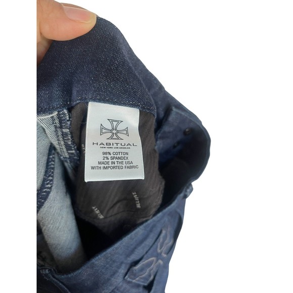 HABITUAL Boot Wide Leg Dark Wash Jeans Size 28 Bohemian 70’s - Picture 16 of 16